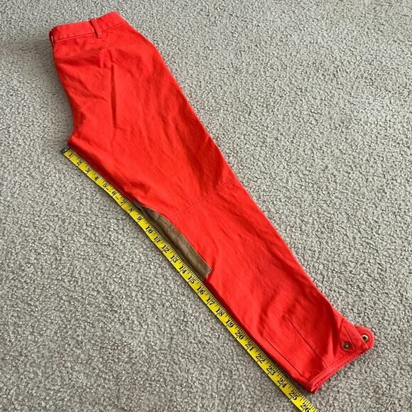 Ralph Lauren Womens Equestrian Riding Pants Orange Suede Patches Size 6 - Picture 7 of 7